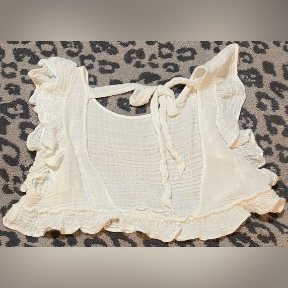 Free People Augusta Gauze Ruffle Crop Tank - Picture 5 of 6